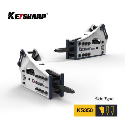 KS350 साइड टाइप हाइड्रोलिक ब्रेकर 165 मिमी चिसेल 150-300bpm एक्सकेवेटर रॉक ब्रेकर