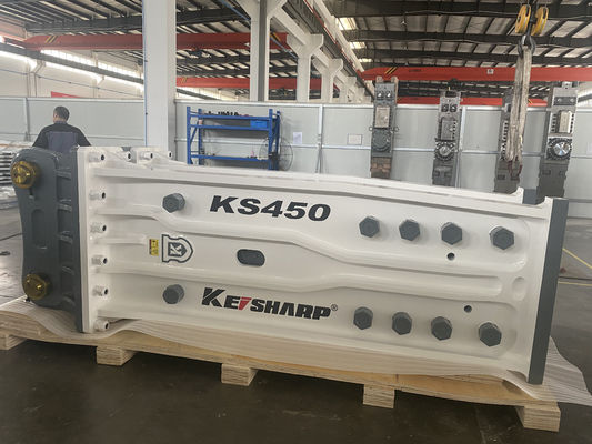 KS450 टॉप टाइप 190 मिमी चिजेल एक्सकेवेटर रेल / वास्तुकला के लिए हाइड्रोलिक रॉक ब्रेकर