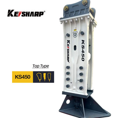 KS450 टॉप टाइप 190 मिमी चिजेल एक्सकेवेटर रेल / वास्तुकला के लिए हाइड्रोलिक रॉक ब्रेकर