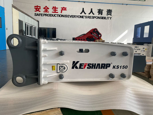 KS150 शीर्ष प्रकार की रॉक हाइड्रोलिक ब्रेकर मशीन 100 मिमी चिसल व्यास