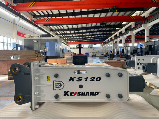 KS120 शीर्ष प्रकार की रॉक हाइड्रोलिक ब्रेकर मशीन 85 मिमी चिसल व्यास