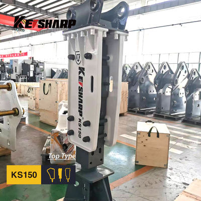 KS150 शीर्ष प्रकार की रॉक हाइड्रोलिक ब्रेकर मशीन 100 मिमी चिसल व्यास