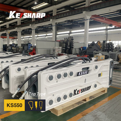 KS550 शीर्ष प्रकार की रॉक हाइड्रोलिक ब्रेकर मशीन 200 मिमी चिसल व्यास